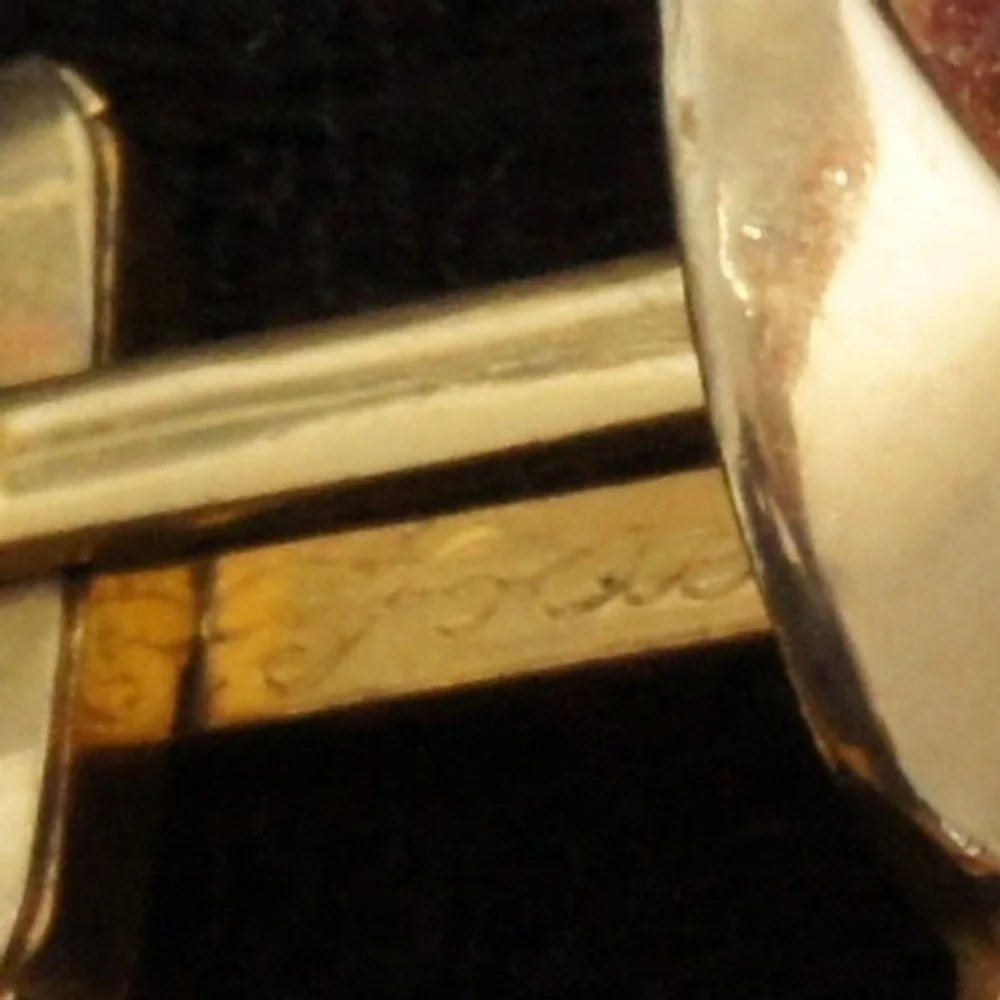 Vintage Foster Cufflinks Gold Tone Red Cabochon Swirl MCM Atomic Pair